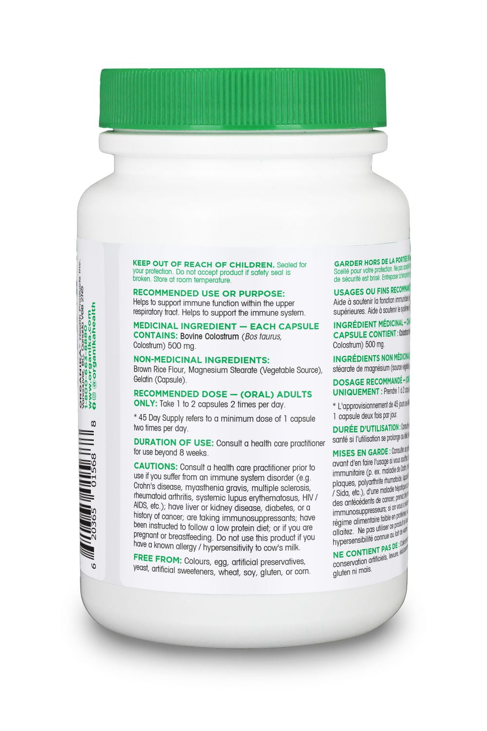 ORGANIKA COLOSTRUM BOVIN 500MG 90CAP