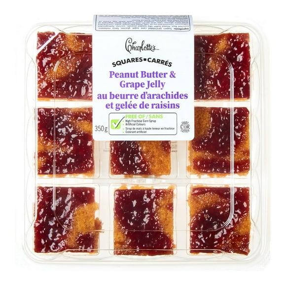 Charlotte’s Peanut Butter & Grape Jelly Squares, 350 g