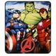 Couverture pour enfants Marvel Avengers (50x60"), Captain America, Iron Man et Hulk – image 1 sur 5