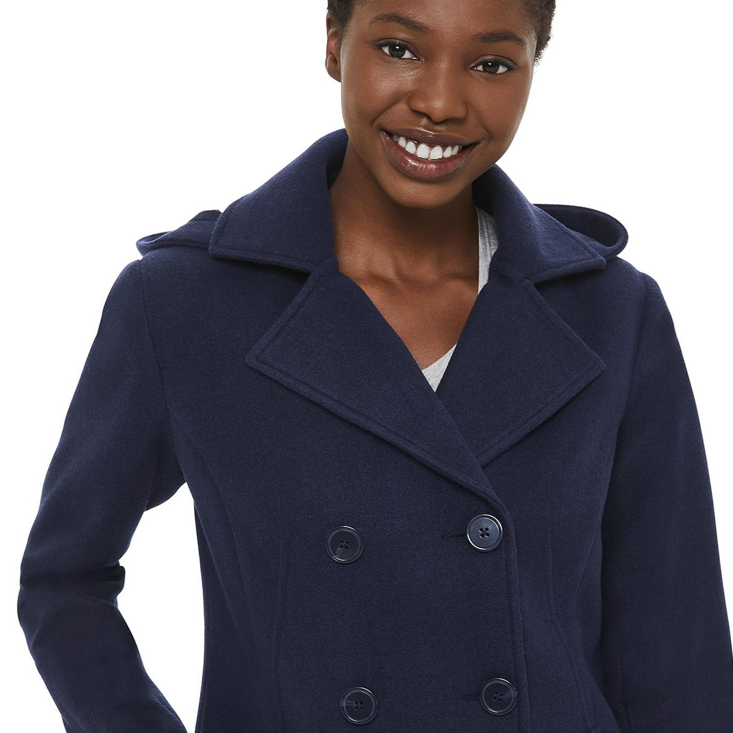 George Women's Hooded Faux Wool Pea Coat | Walmart Canada