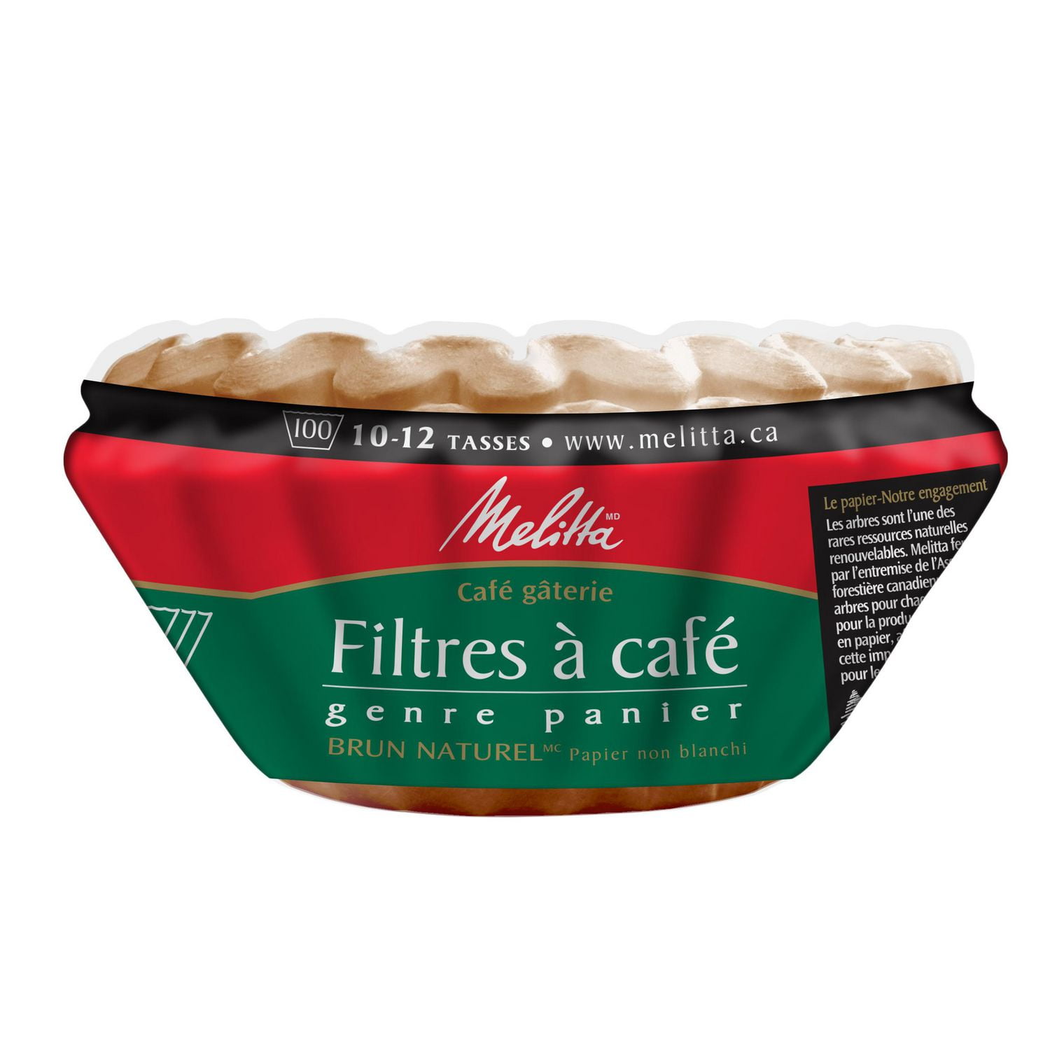 Melitta Basket Coffee Filters - Natural Brown - 100 Filters, 10-12 Cups,  100 basket filters 