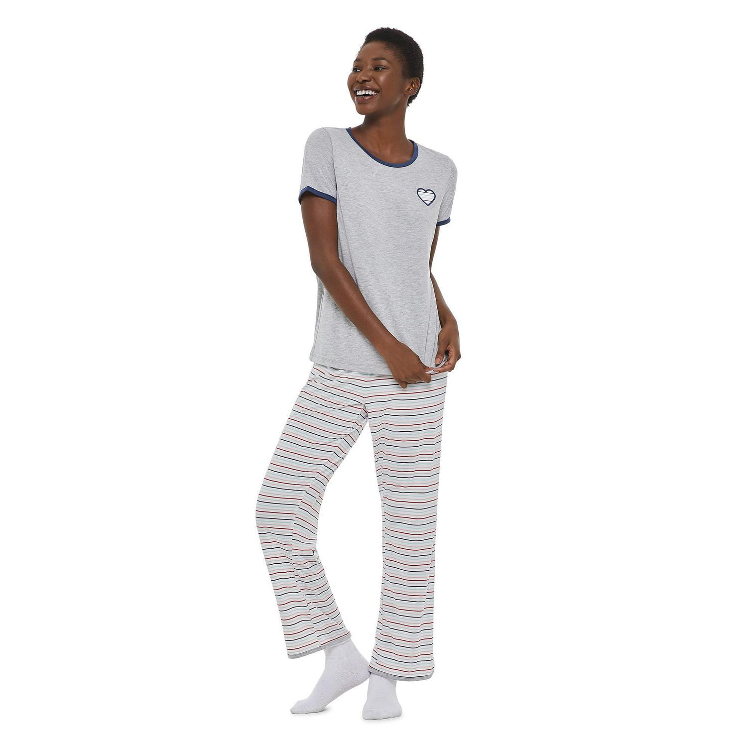 LOVE Ellen DeGeneres Women's Tee and Pant Pajamas 2-Piece Set