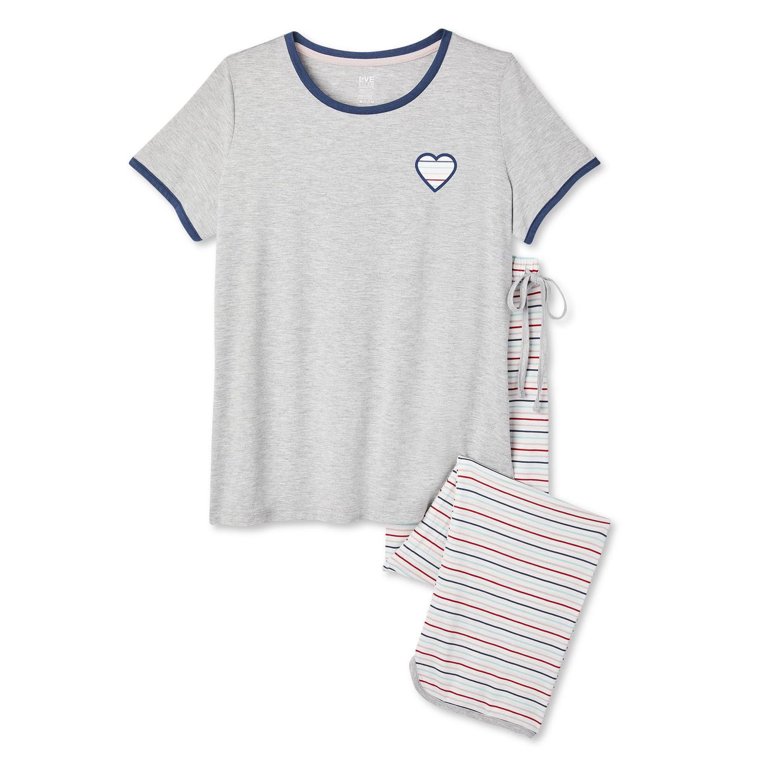LOVE Ellen DeGeneres Women's Tee and Pant Pajamas 2-Piece Set