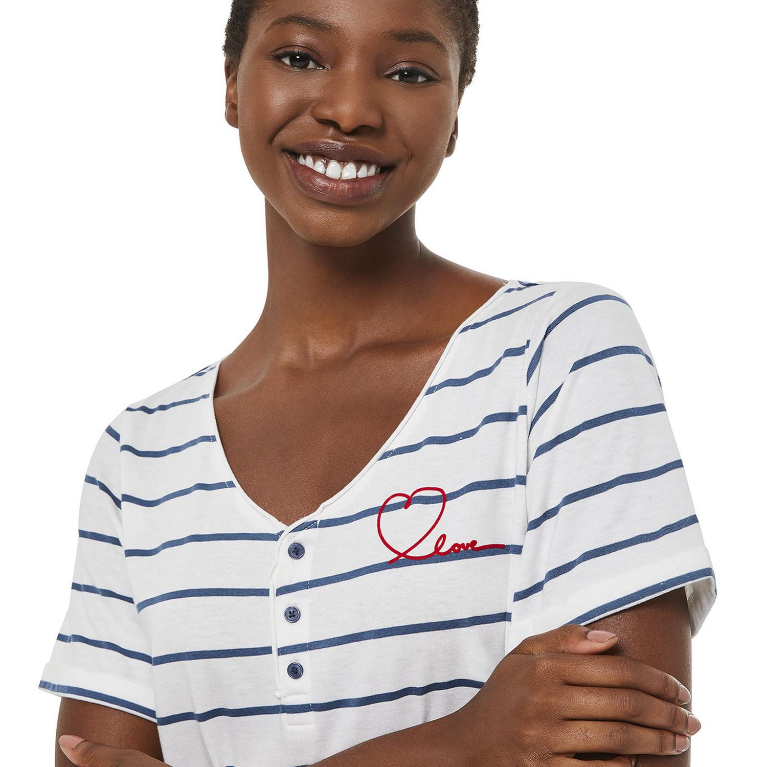 Chemise de nuit à manches courtes LOVE Ellen DeGeneres pour femmes