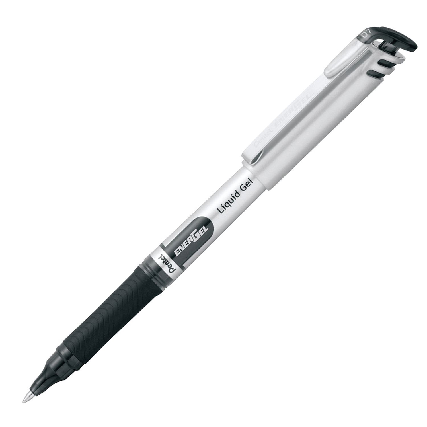 EnerGel Liquid Gel Pen, (0.7mm) Metal Tip, Capped, Black Ink