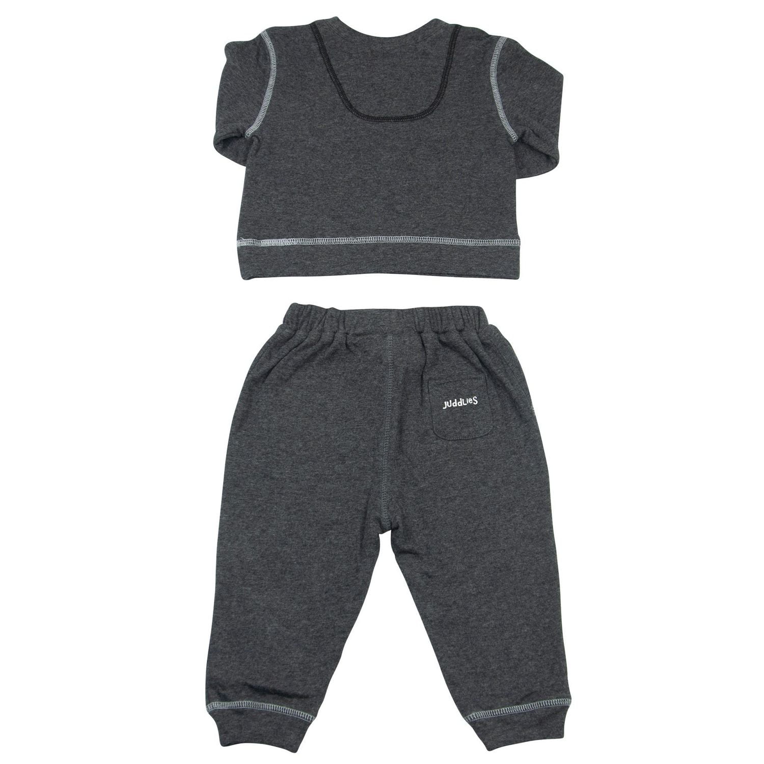 Juddlies Designs - Bébé, Tout-petit - Collection Respirez EZE - Ensemble de jogging deux pièces en coton - Gris anthracite moucheté