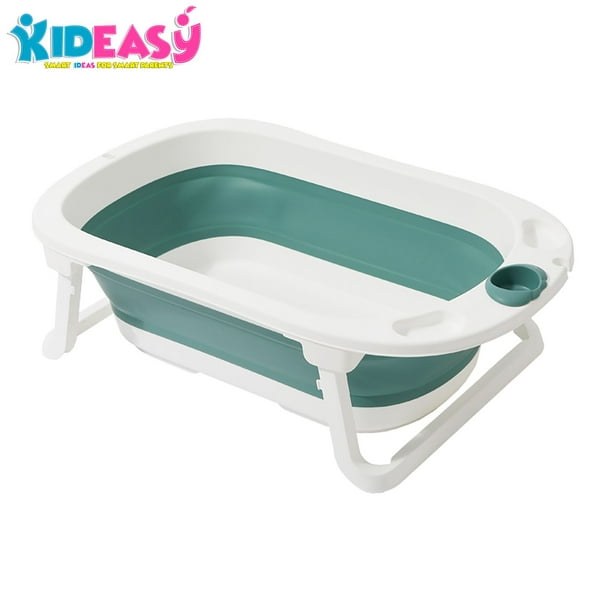 KidEasy Baby bathtub- Foldable and portable-Includes infant cradle net-  Non-slip feet for 0-3 years (Tub+Cushion), Canadian supplier 