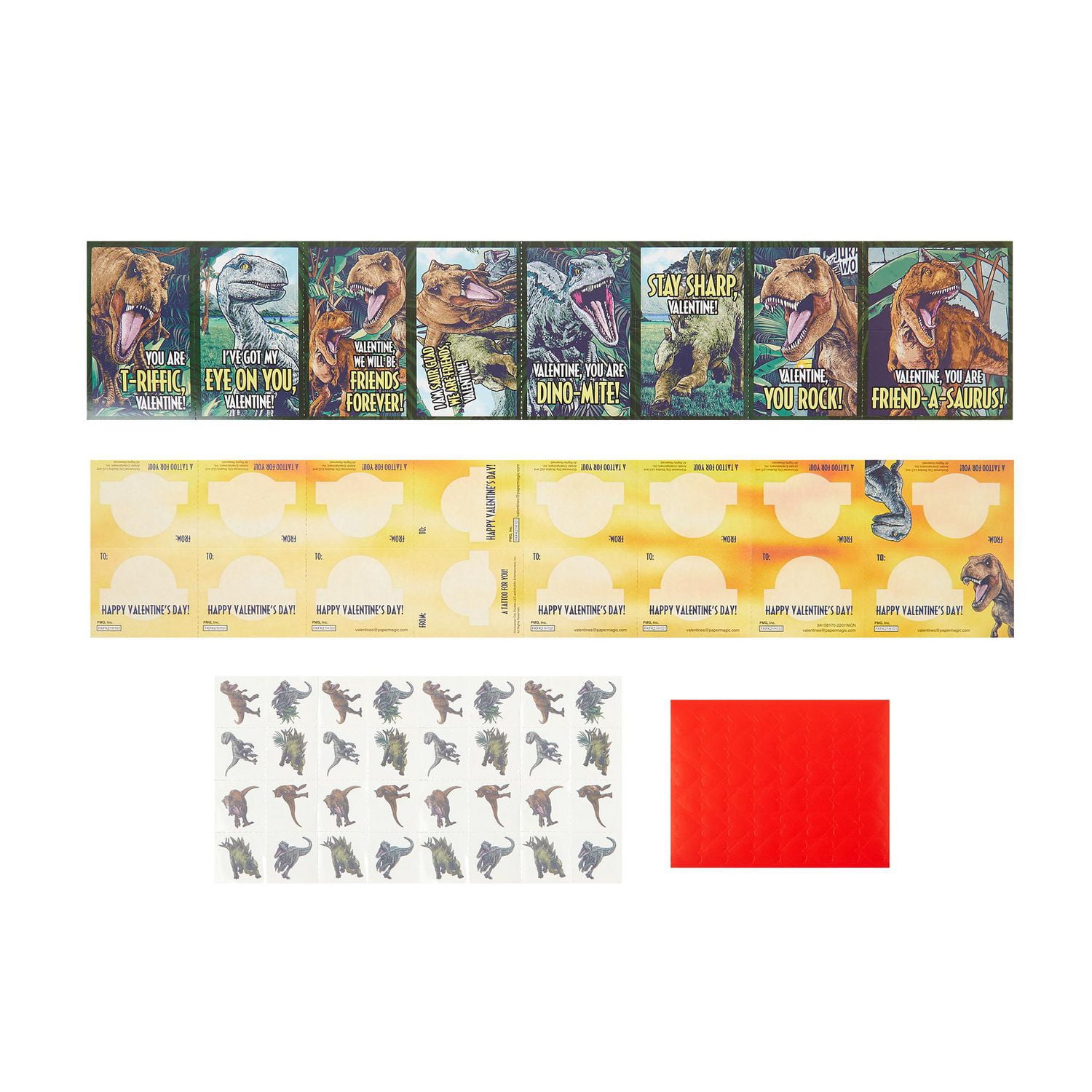 Jurassic World Valentine's Day Cards, 32 count, Classroom Exchange ...