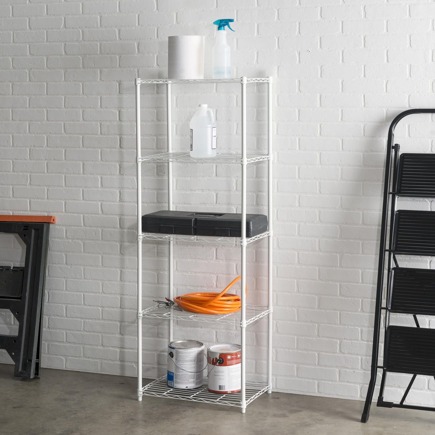 HB 5 Tier Steel Wire Shelf, White Walmart Canada