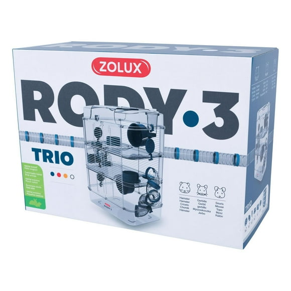 Rody3 Trio Hamster Cage - 3-story - Blue - 41 x 27 x 53 cm