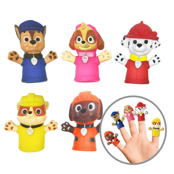 Nickelodeon PAW Patrol Bath Finger Puppets, 5 Pack, Waterproof Finger Puppets