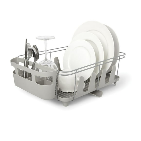 ULOFT DEXTRO DISH RACK GRY NKL, Self Draining Dish Rack