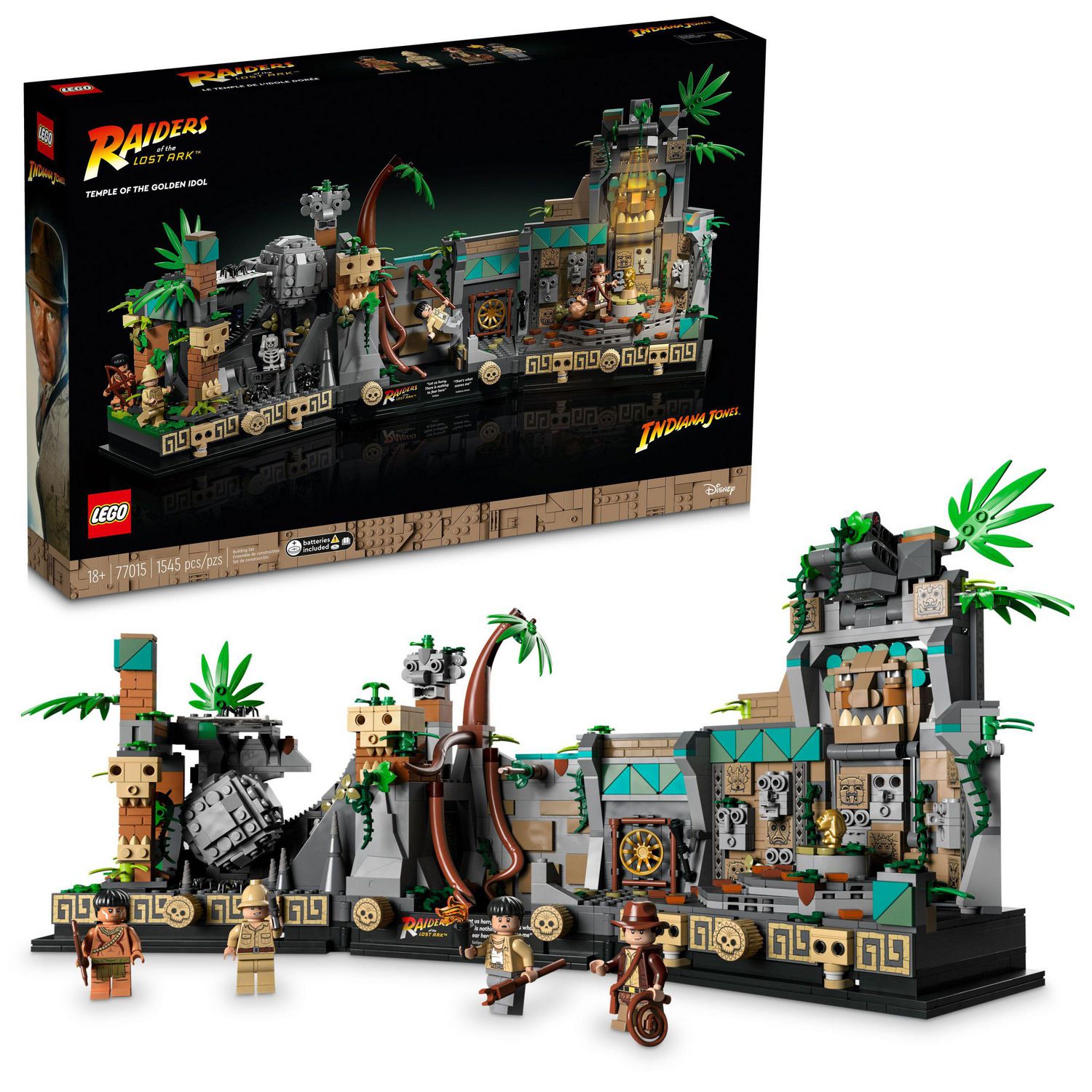 LEGO Indiana Jones Temple of the Golden Idol 77015 Building Project for  Adults, Iconic Raiders of the Lost Ark Movie Scene, includes minifigures:  Indiana Jones, Satipo, Belloq and a Hovitos Warrior