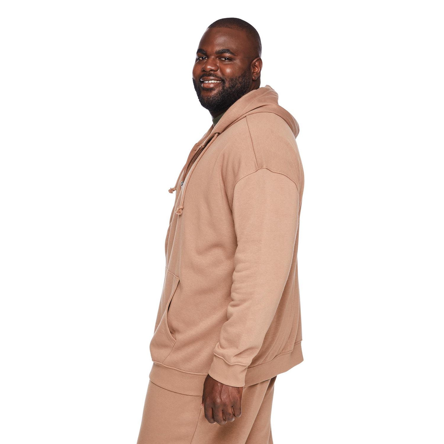 Haut à capuchon zippé sur la longueur George Plus pour hommes Tailles 3XL-5XL