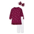 thumbnail image 1 of Ensemble 3 pièces avec robe en molleton Btween pour bébés filles, 1 of 2
