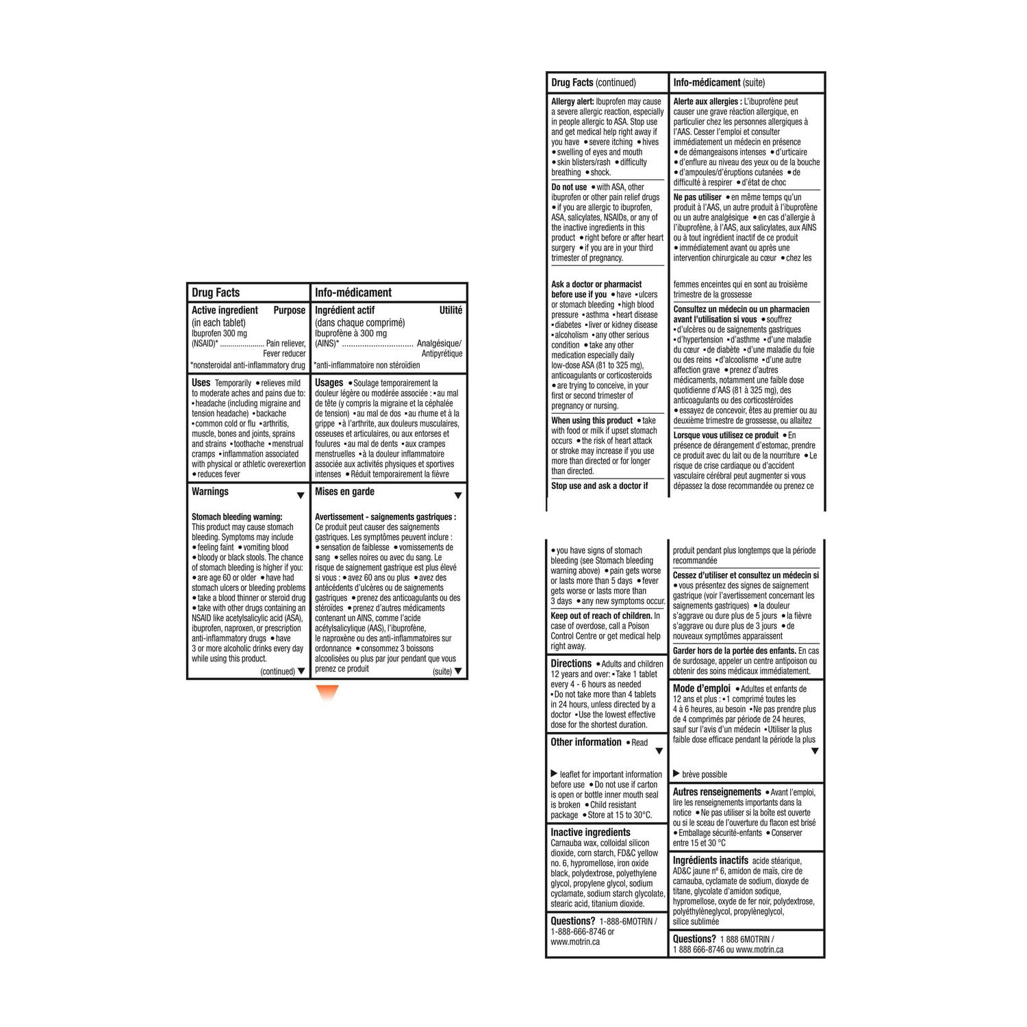 MOTRIN® Extra fort, 300 mg, 60 comprimés 60 comprimés