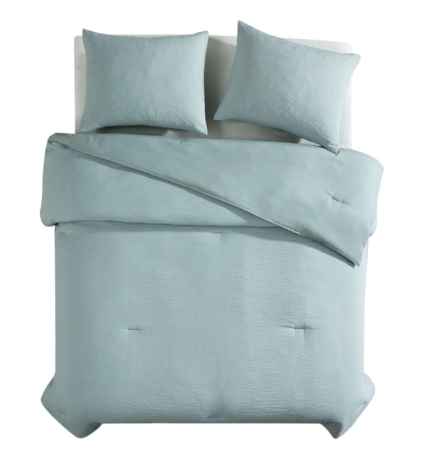 Mainstays 3 Piece Seersucker Comforter Set Available in Double Queen King Walmart