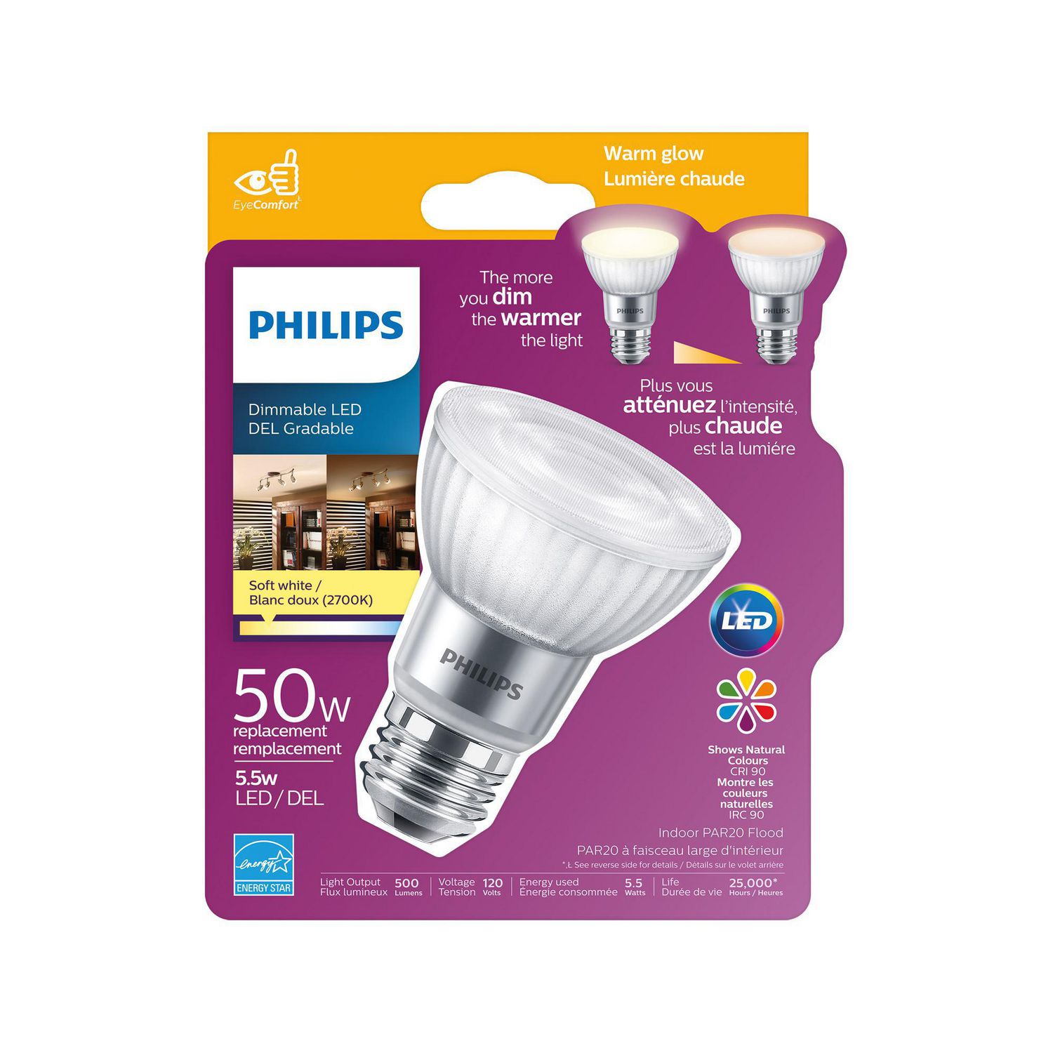 philips par20 led warm glow