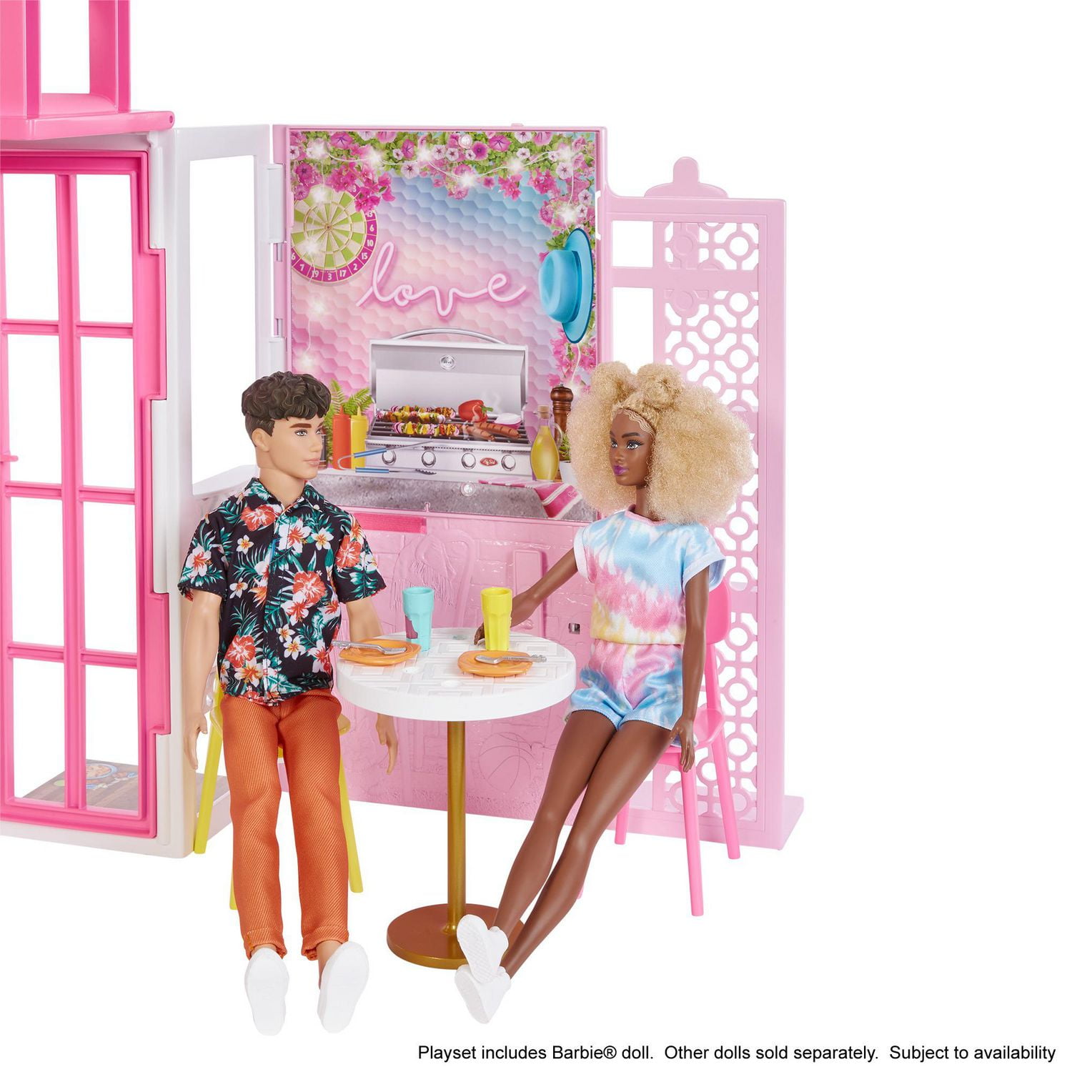 Barbie Maison sur 2 Niveaux avec 4 Zones de Jeu et Poupee Walmart