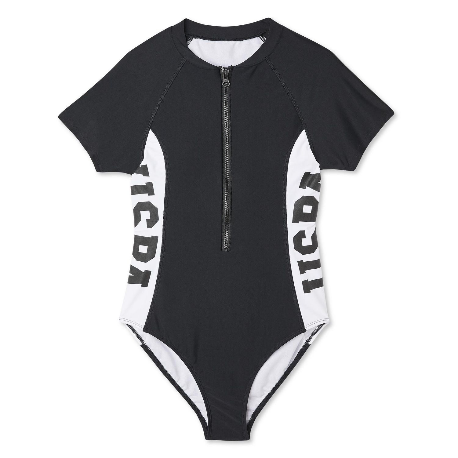USPA Women's Short Sleeve Zip-Front 1-Piece Swimsuit | Walmart Canada