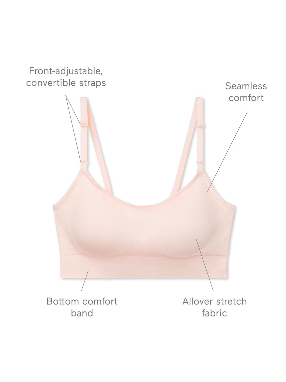 Warner's Women's Easy Does It® Dig-Free comfort Band Wireless lightly lined convertible bra RM0911E,