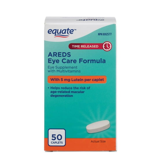 Equate Areds Eye Care Formula with 5 mg Lutein Time Release