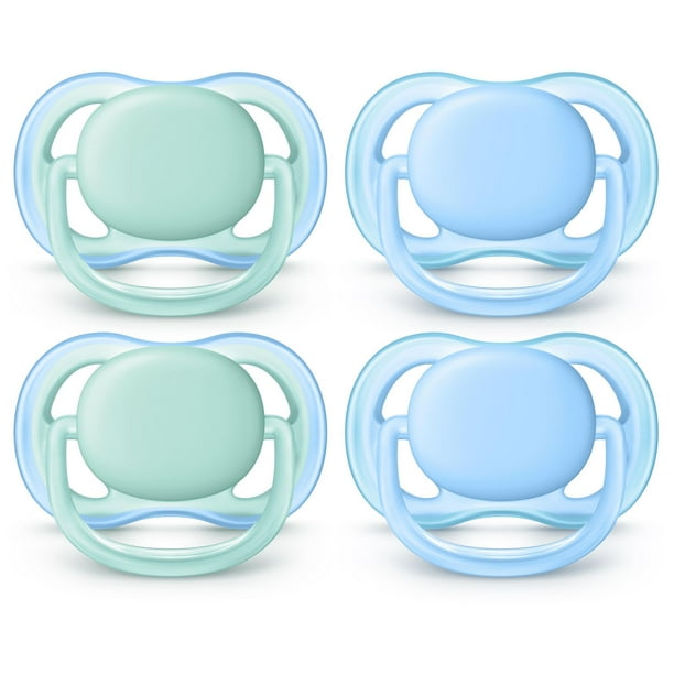 Philips Avent Ultra Air Pacifier 06m, blue/green, 4 pack, SCF244/40