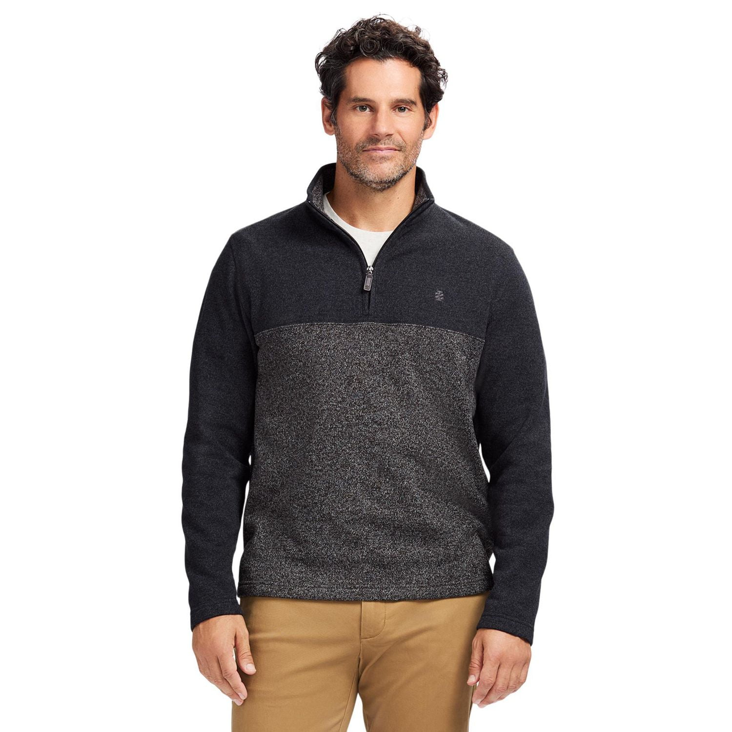 IZOD MENS QUARTER ZIP SWEATER FLEECE