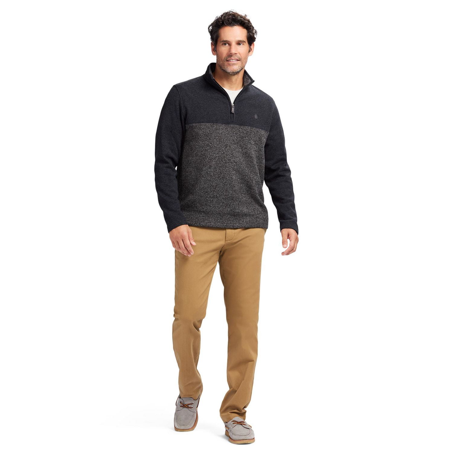 IZOD MENS QUARTER ZIP SWEATER FLEECE