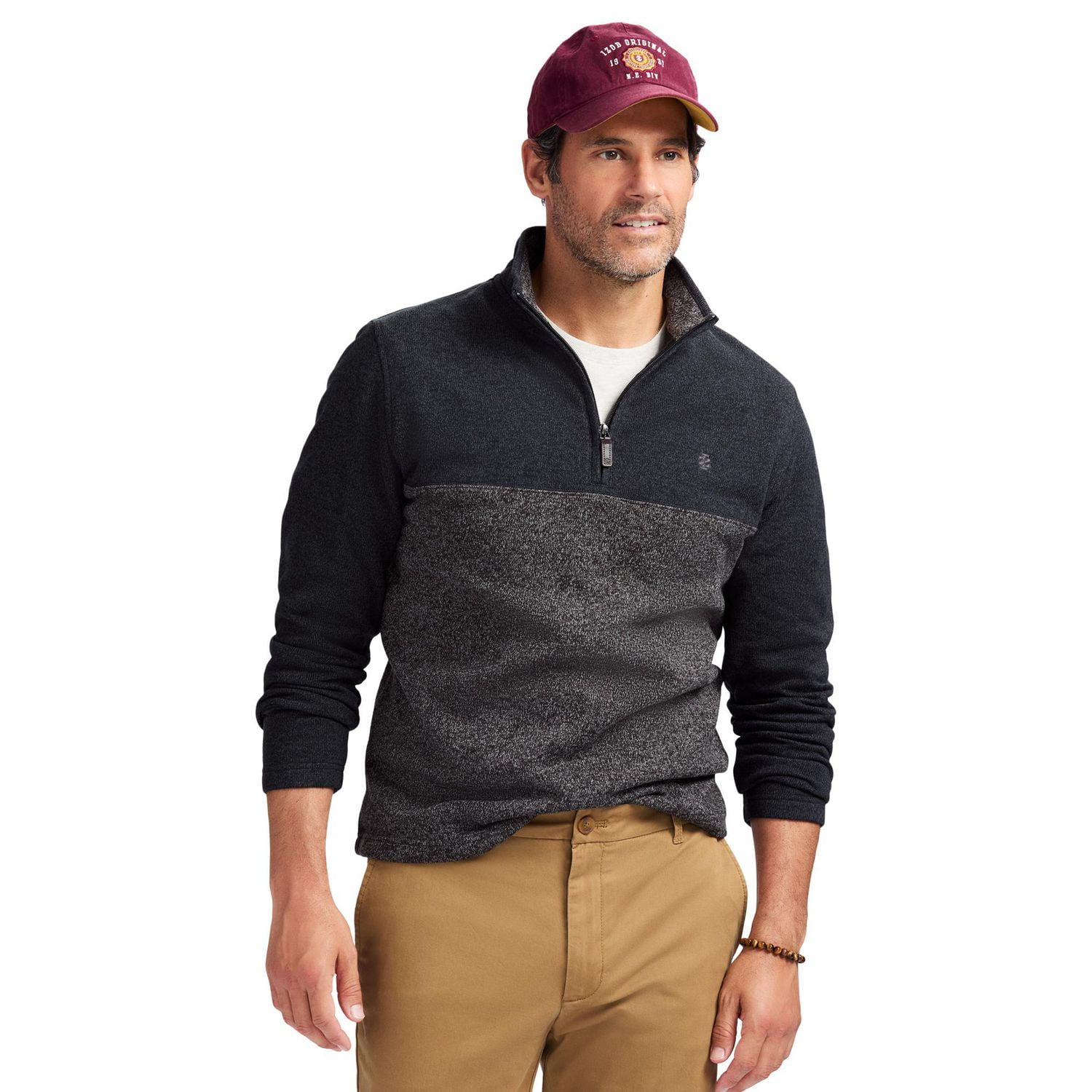 IZOD MENS QUARTER ZIP SWEATER FLEECE