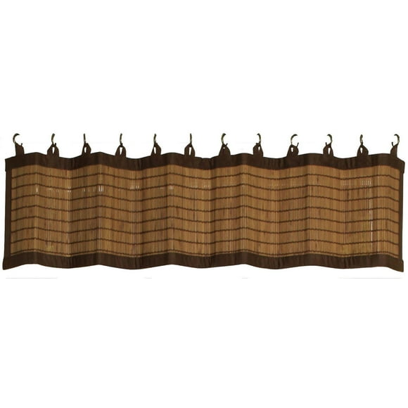 Versailles' Bamboo Wood Ring Top Curtain Valance 48in x 12in