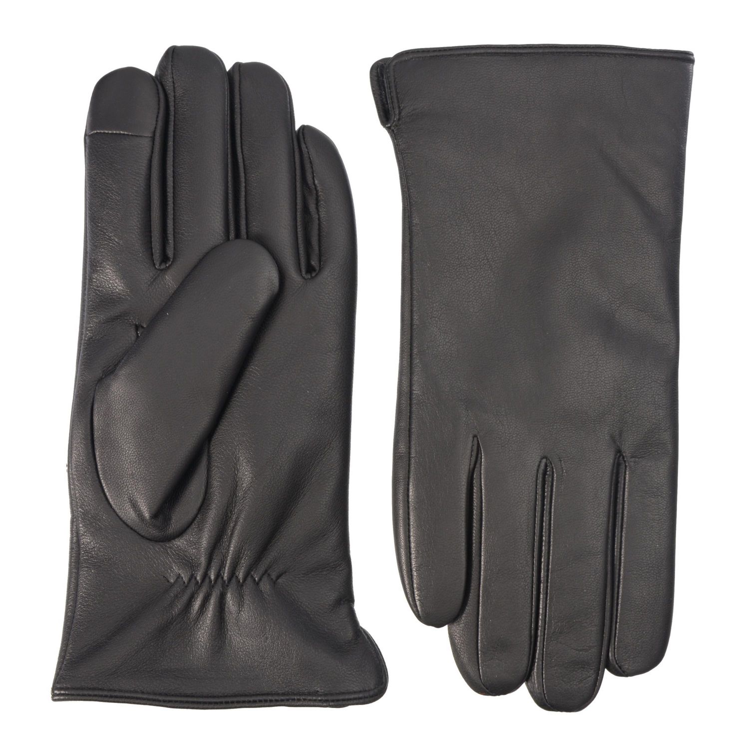 mens black leather touchscreen gloves