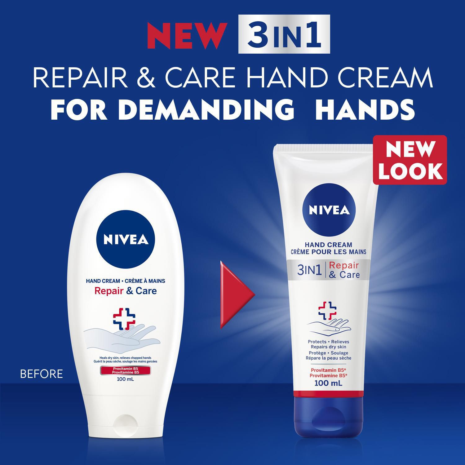 3-in-1 Repair & Care Hand Cream (100mL), for Very Dry Hands, Moisturizing Cream with Pro-Vitamin B5 Use After Hand Sanitizer or Hand Soap | Walmart Canada