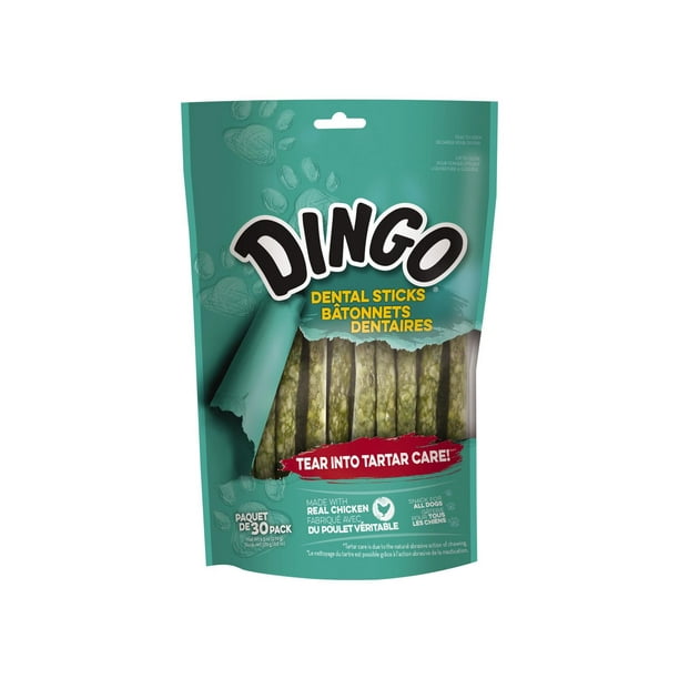 Gâteries dentaires pour chien en bâtonnets au poulet Dingo - paquet de 30