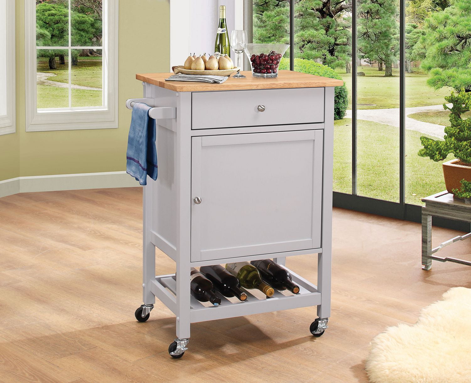 ACME Hoogzen Kitchen Cart In Natural Gray Walmart Canada   6000199427669 