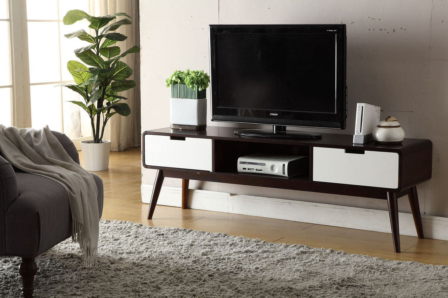 ACME Christa TV Stand in Espresso & White Walmart Canada