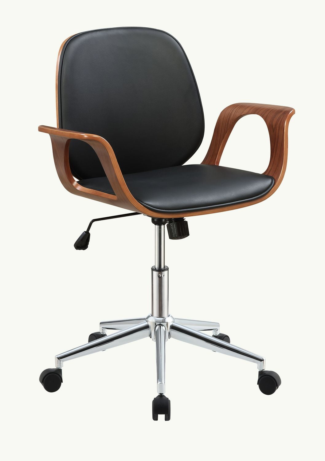 ACME Camila Office Chair in Black PU & Walnut Walmart Canada