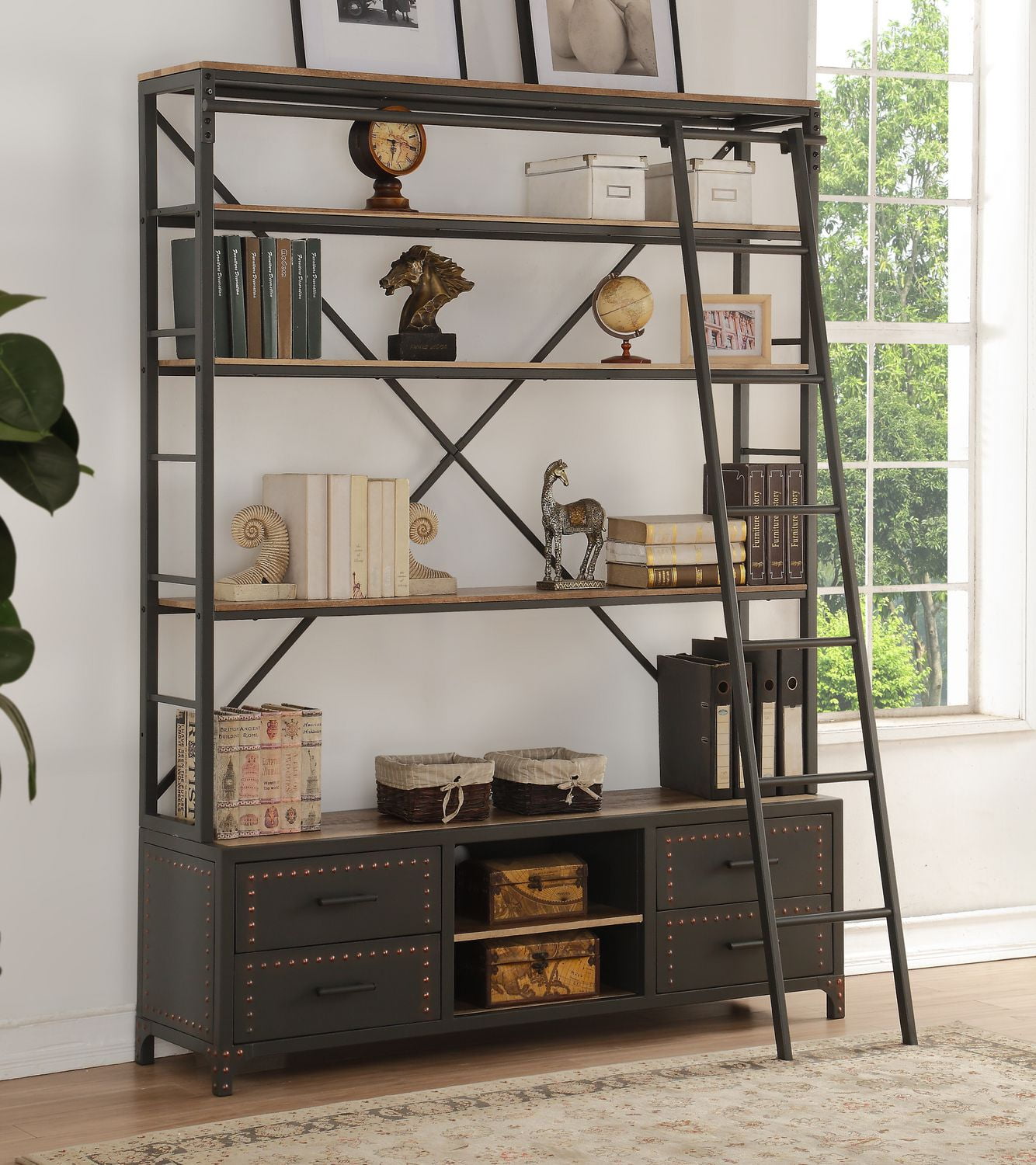 ACME Actaki Bookshelf in Sandy Gray Walmart Canada