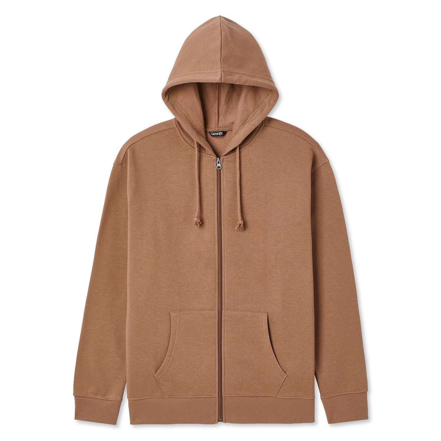 Haut à capuchon zippé sur la longueur George pour hommes Tailles P-2XL