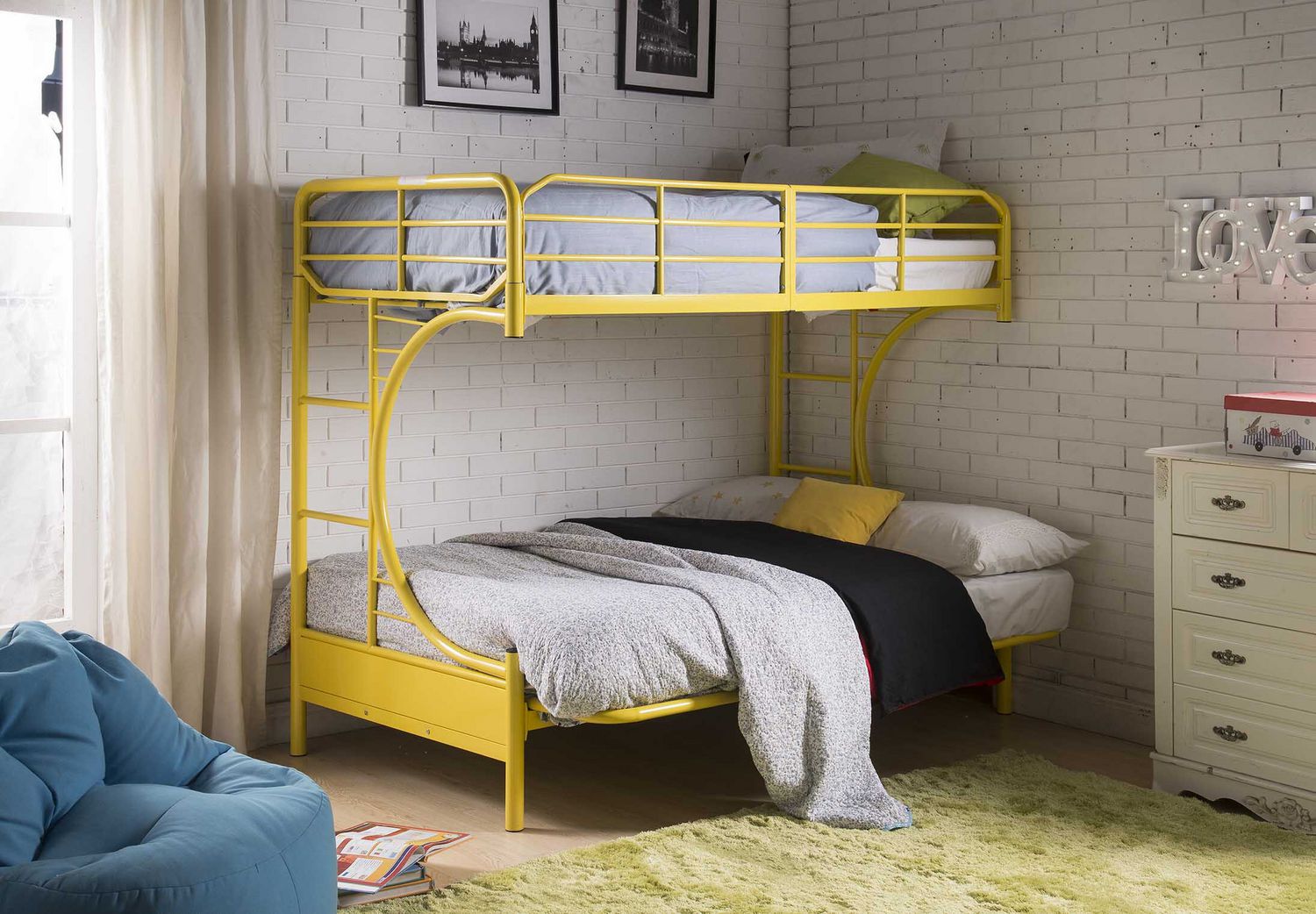ACME Eclipse Twin over Full Futon Bunk Bed in Yellow Walmart Canada