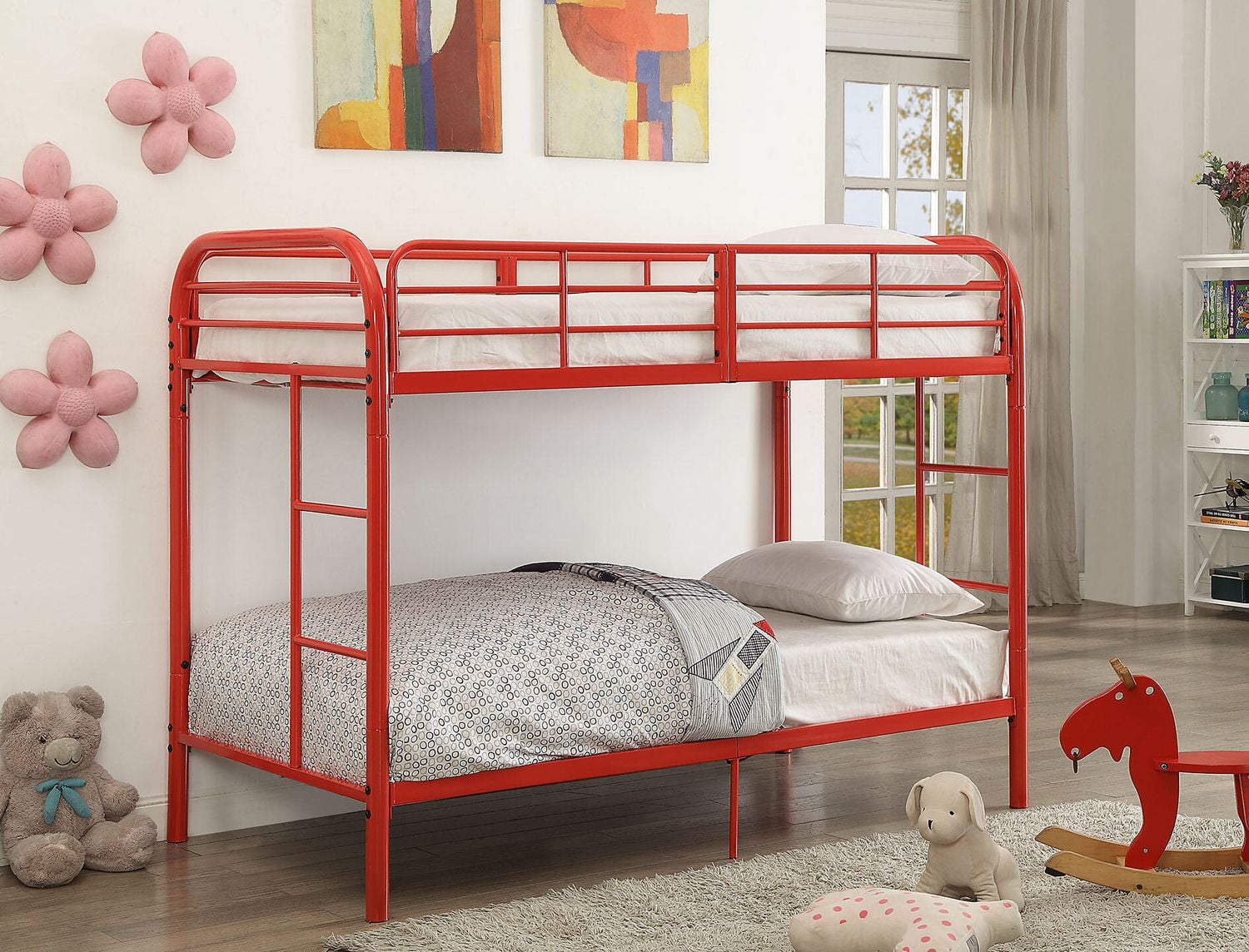 ACME Thomas Twin over Twin Bunk Bed in Red | Walmart Canada