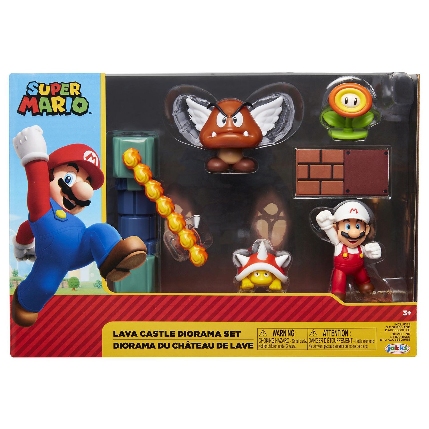 Figurines du Monde de Nintendo de 4 pouces - Mario avec une fleur de feu