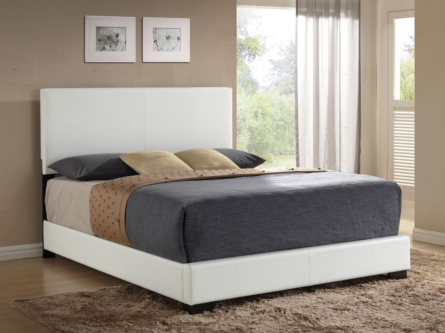 ACME Ireland III Full Bed in White PU Walmart Canada