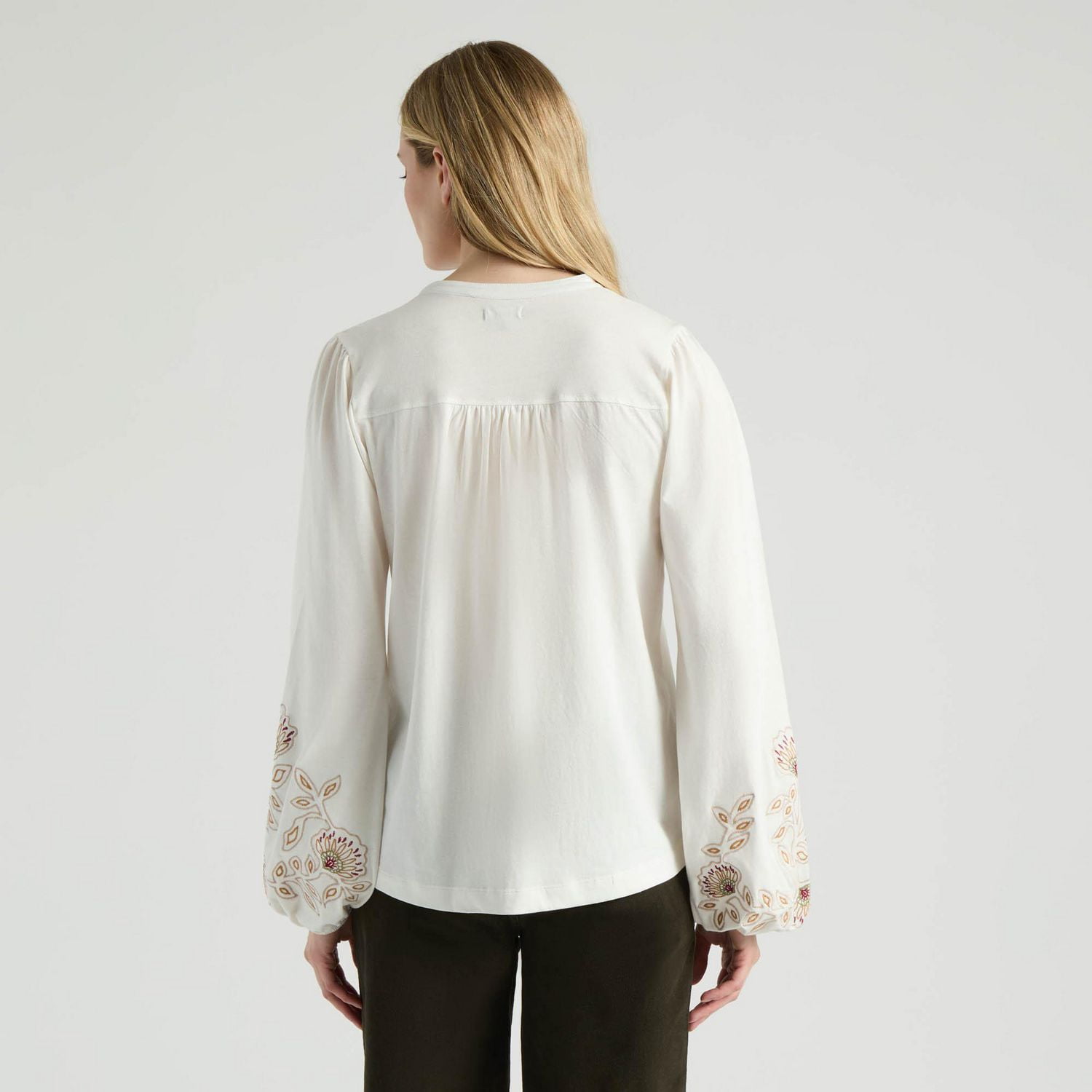 Mexx Women’s Mao Collar Puff Sleeve Blouse, XS-XXL