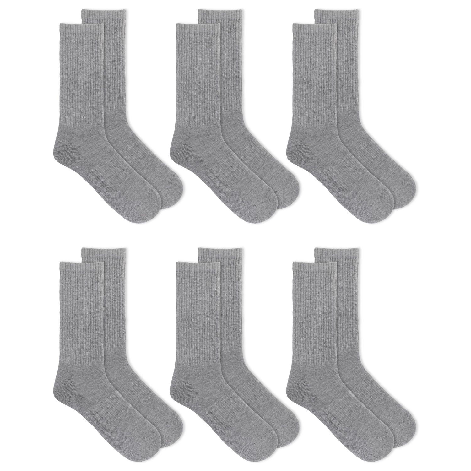 Athletic Works Men's Cotton Crew Socks 6-Pack