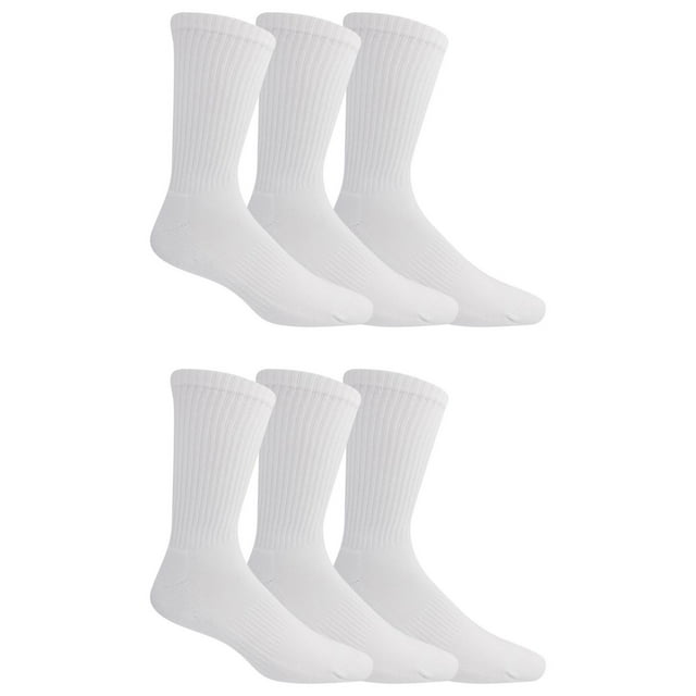 Athletic Works Men's Cotton Crew Socks 6-Pack