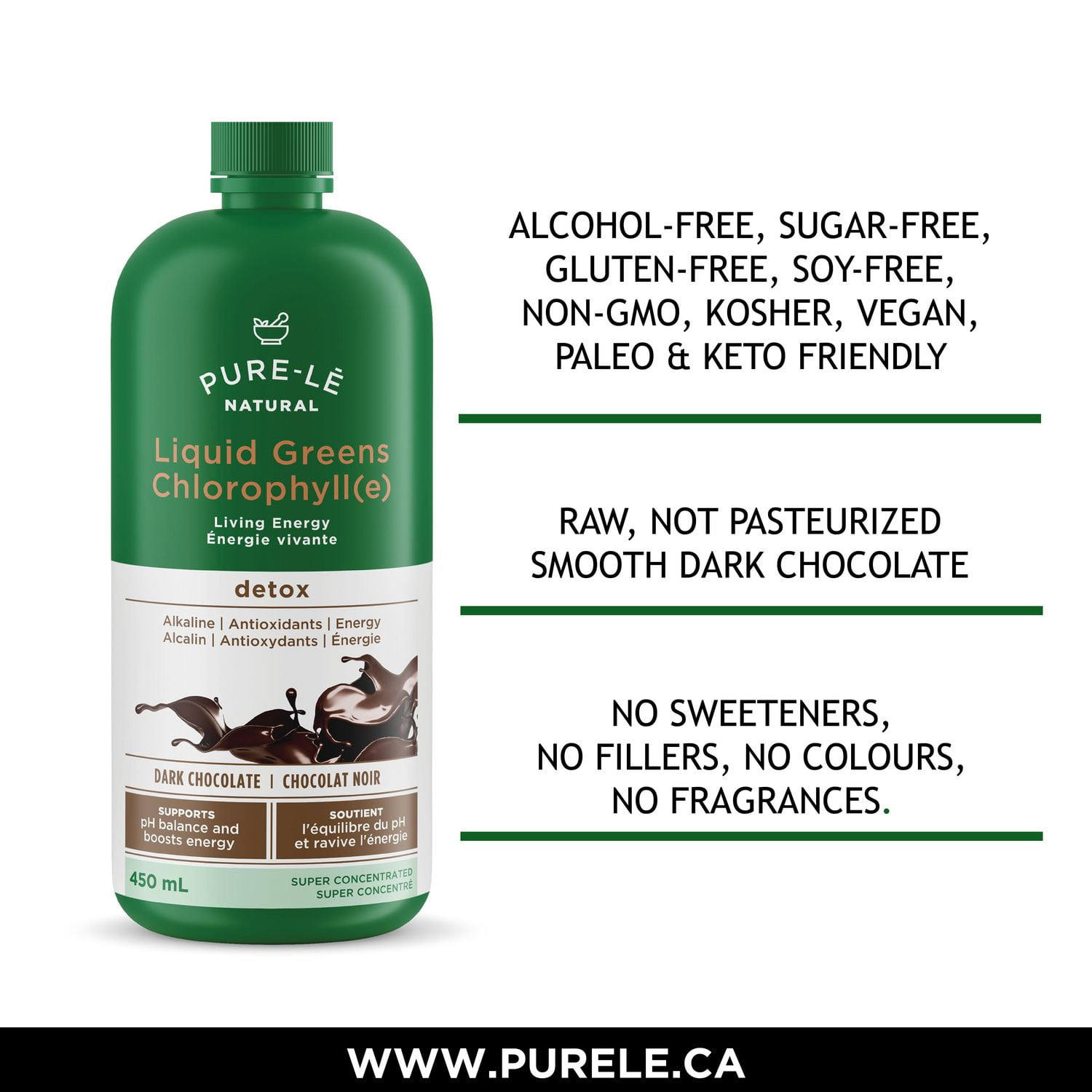 Pure-lē Natural Liquid Greens Chlorophyll Dark Chocolate