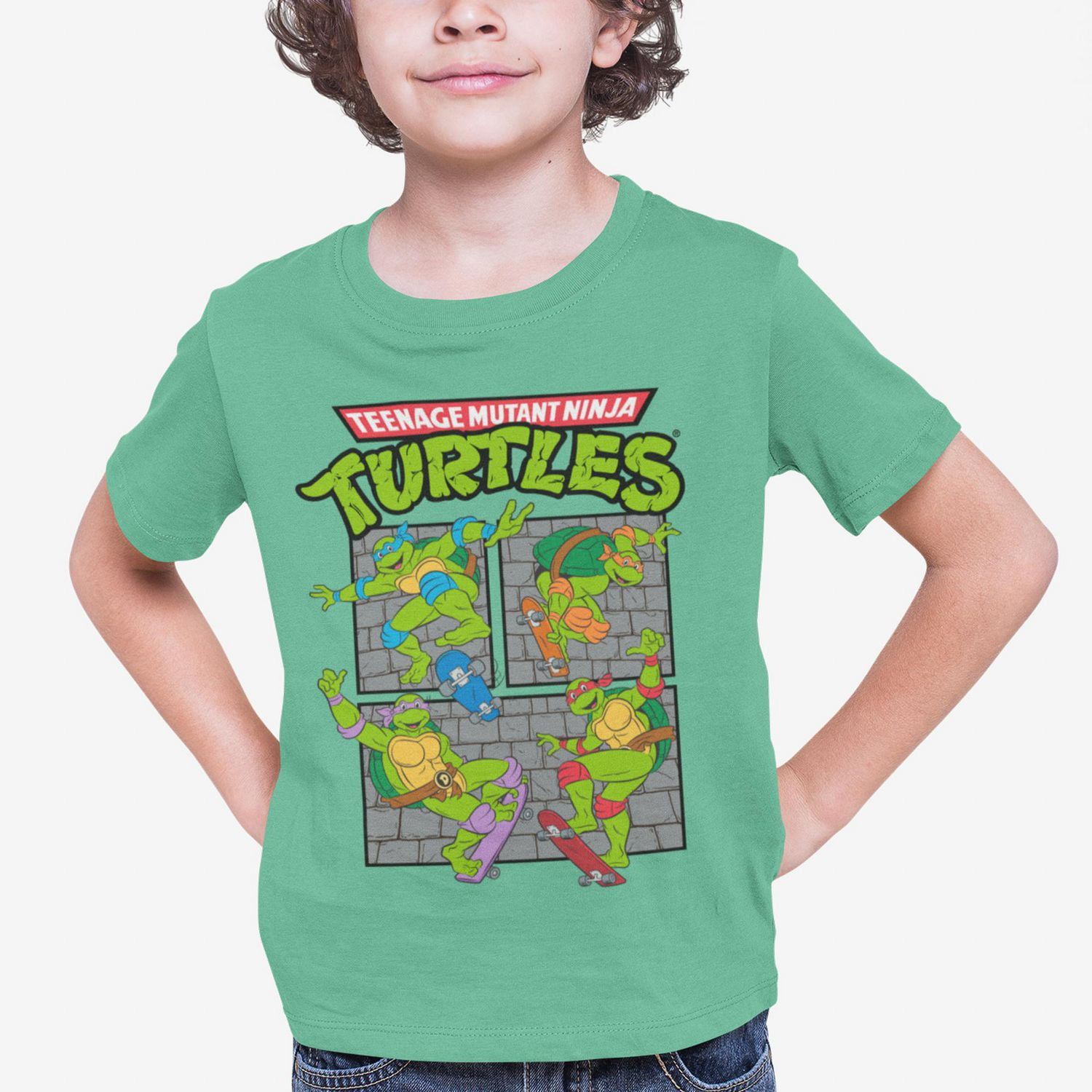Teenage Mutant Ninja Turtles T-Shirt col rond à manches courtes pour garçon Tailles TP à TG