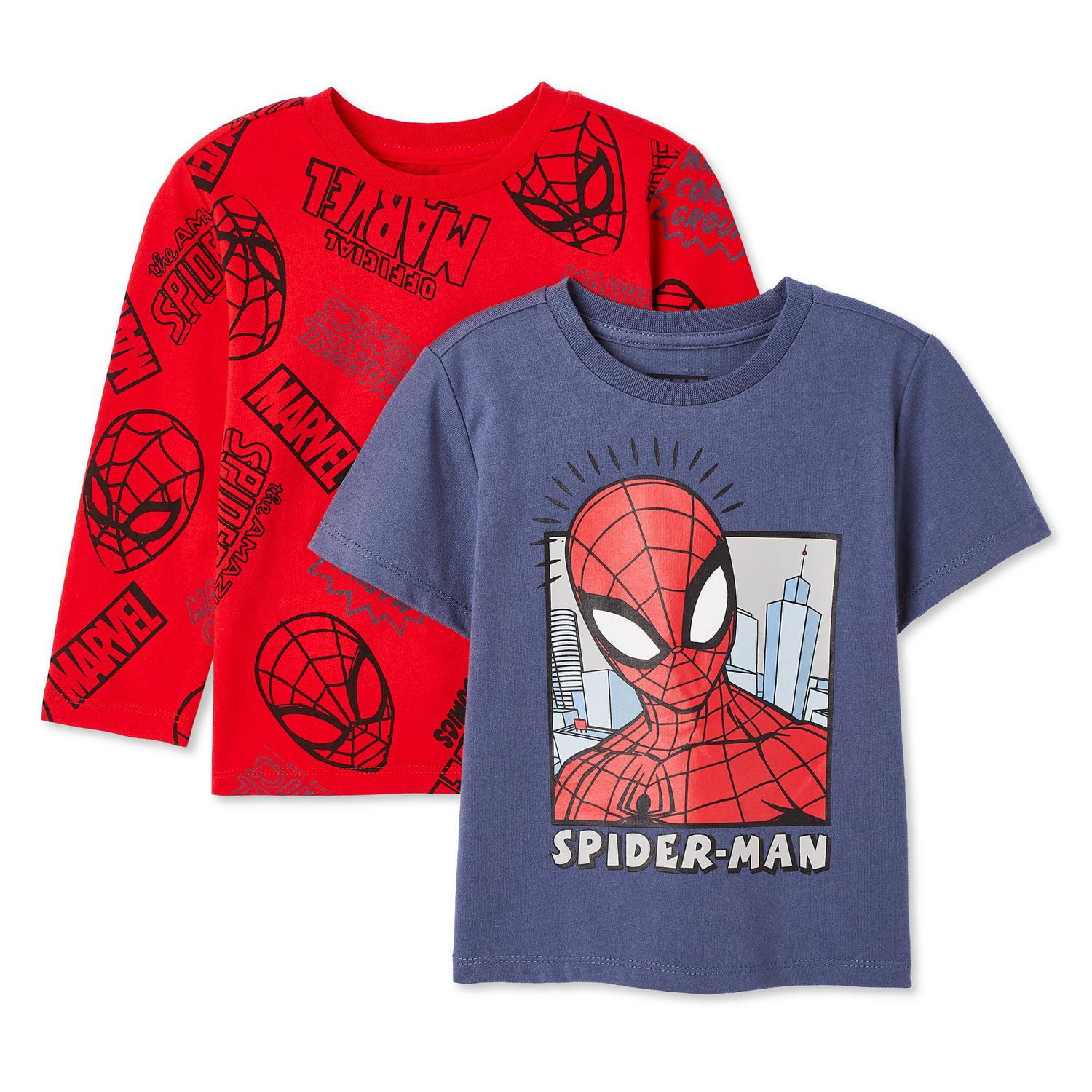 Ensemble de 2 t-shirts Spider-Man Marvel pour petits garçons Tailles 2T-5T