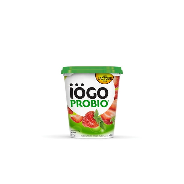 Yogourt probiotique Probio d'iÖGO sans lactose fraise 2,5 % M.G.
